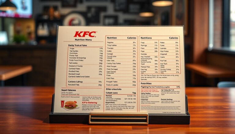 KFC Nutrition Menu