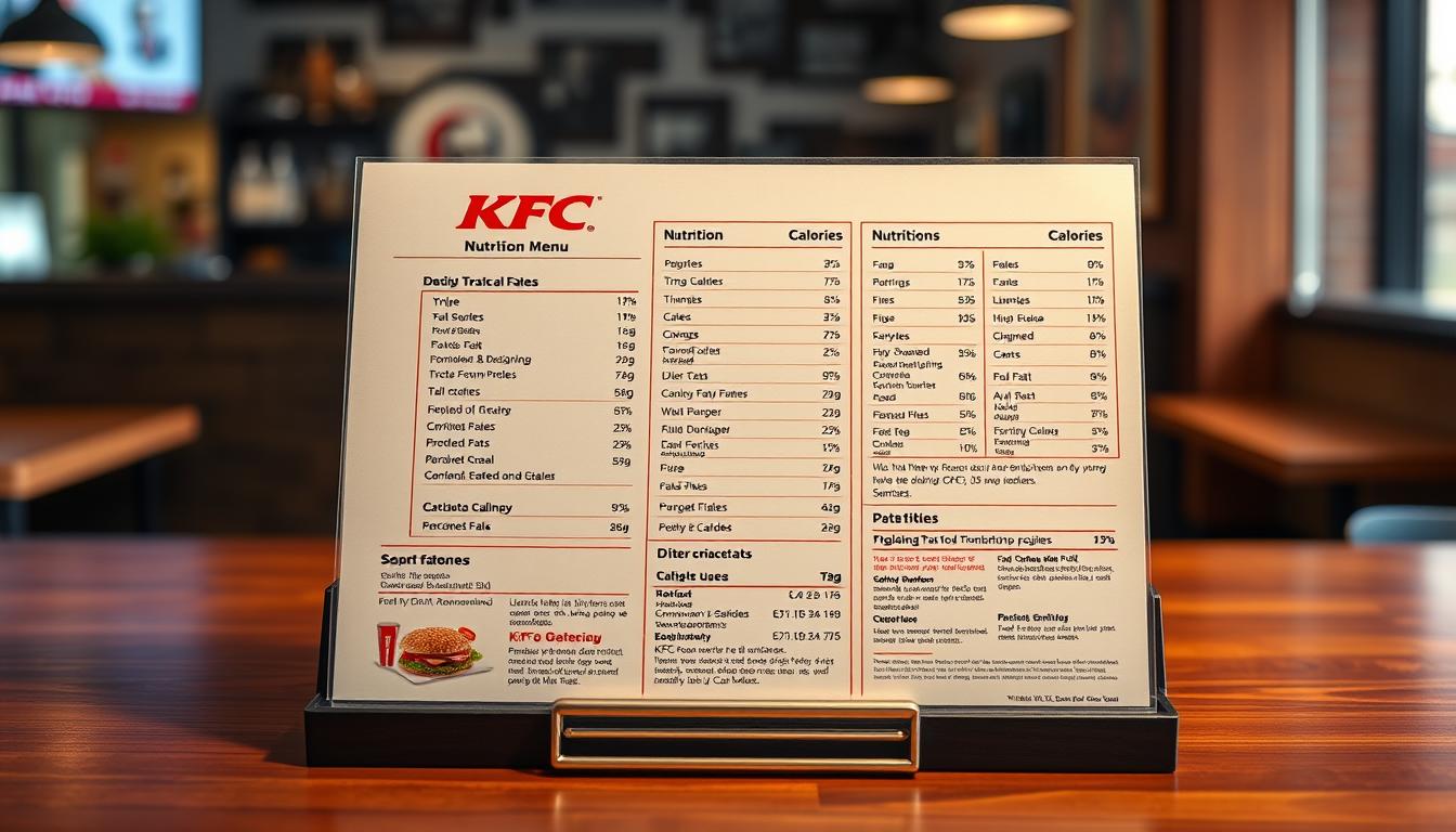 KFC Nutrition Menu