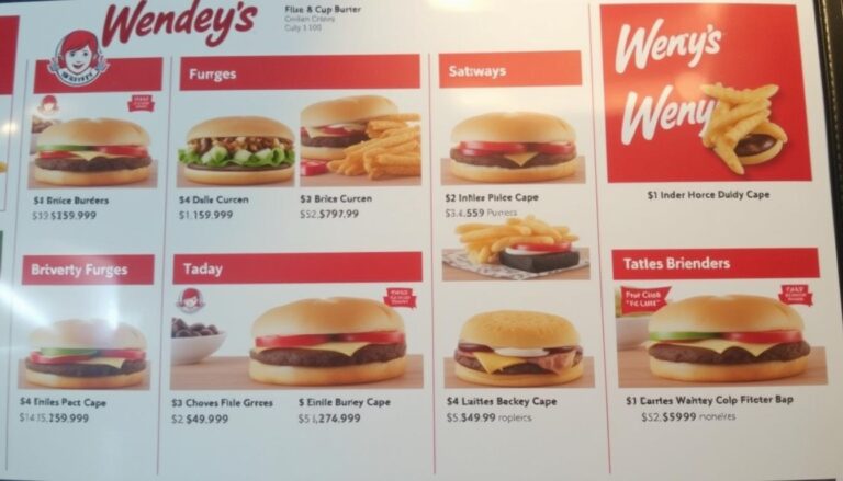 wendy's menu with pictures and prices